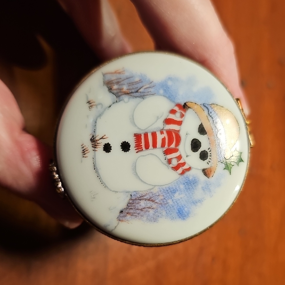 Rochard Limoges Snowman Box